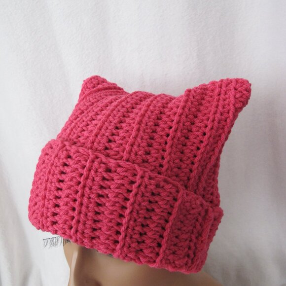 Bright Pink Cat Ear Beanie - Picture 3 of 7